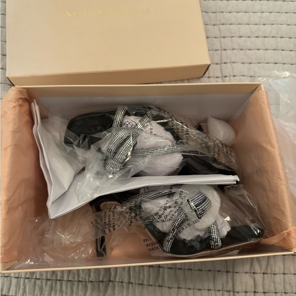 Loeffler Randall Margi Bow Crystal Knot Mule Sandals Size 7 - Picture 3 of 7